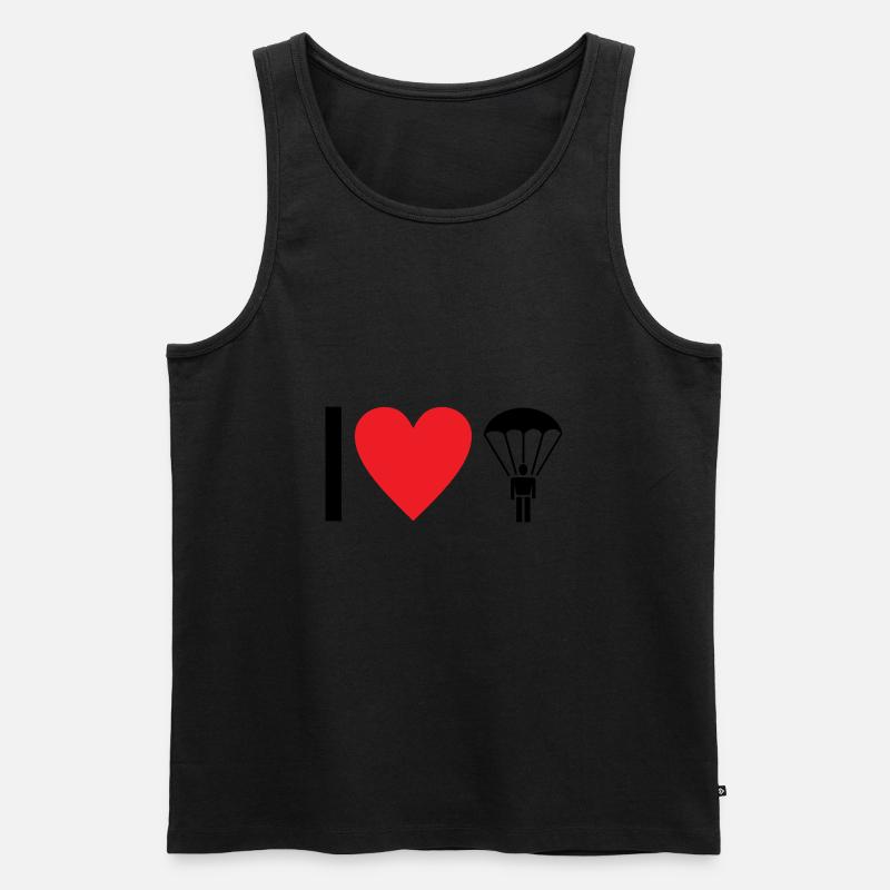 Fallschirm - Männer Premium Bio Tank Top - Schwarz
