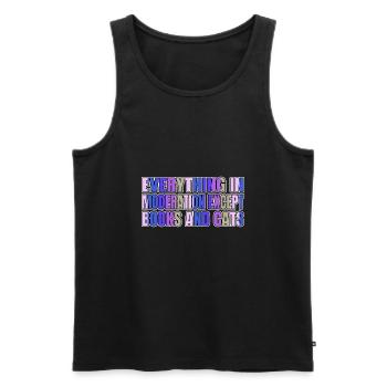 frequent readers book lover persian pet lover - Men's Premium Organic Tank Top - black - Front - AI Model Male 178 light (178cm)