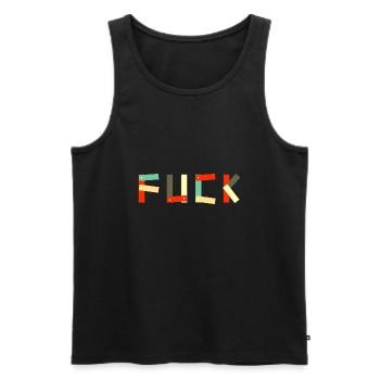 Text ficken - Männer Premium Bio Tank Top - Schwarz - Vorne - AI Model Male 178 light (178cm)