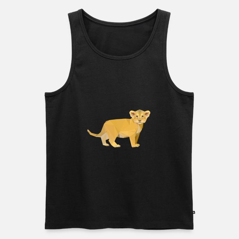 Süßer Löwe - Männer Premium Bio Tank Top - Schwarz