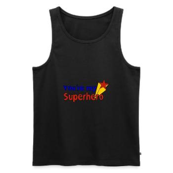 Du bist mein Superheld - Männer Premium Bio Tank Top - Schwarz - Vorne - Michal (187cm)