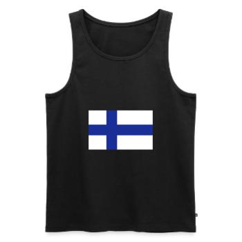 Flag of Finland - Männer Premium Bio Tank Top - Schwarz - Vorne - Michal (187cm)