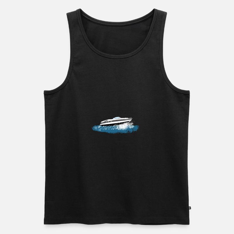 Motorboot - Männer Premium Bio Tank Top - Schwarz