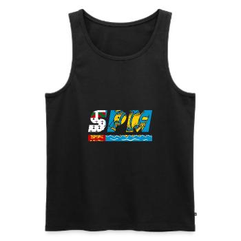 SPM flag flag Saint Pierre and Miquelon Island - Men's Premium Organic Tank Top - black - Front - AI Model Male 178 light (178cm)