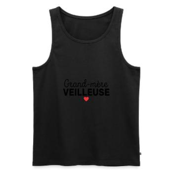 Grand-mère Veilleuse Fête Des Mères Cadeau Humour - Débardeur bio Premium Homme - noir - Devant - Michal (187cm)