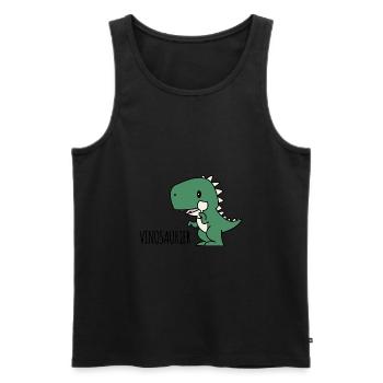 Vinosaurier Geschenk Spruch Party Wein Alkohol - Männer Premium Bio Tank Top - Schwarz - Vorne - AI Model Male 178 light (178cm)