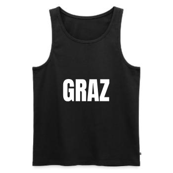 GRAZ - Männer Premium Bio Tank Top - Schwarz - Vorne - AI Model Male 178 light (178cm)