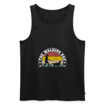 Flat Coated Retriever The Walking Dad Retro - Männer Premium Bio Tank Top - Schwarz - Vorne - Michal (187cm)
