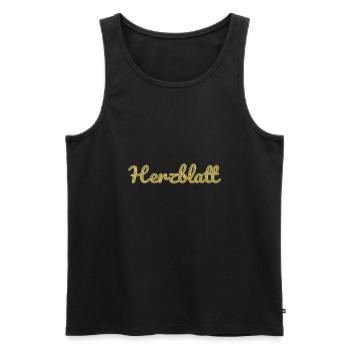 Herzblatt - Männer Premium Bio Tank Top - Schwarz - Vorne - Michal (187cm)