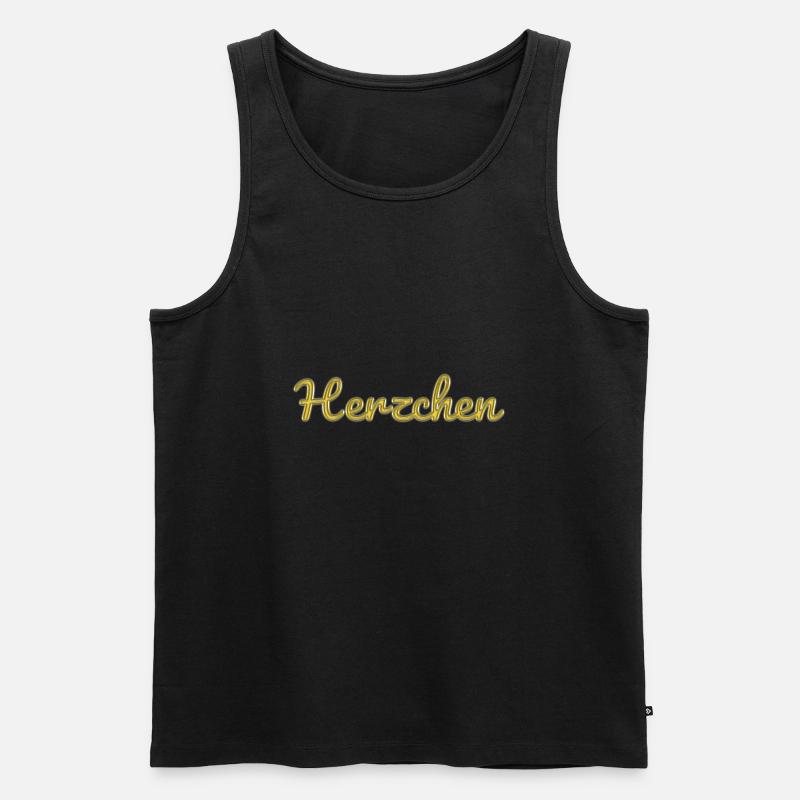 Herzchen - Männer Premium Bio Tank Top - Schwarz