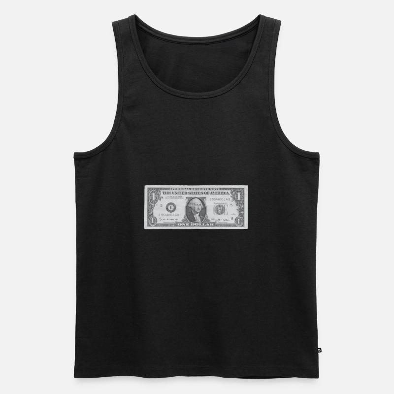 1 Dollar - Männer Premium Bio Tank Top - Schwarz