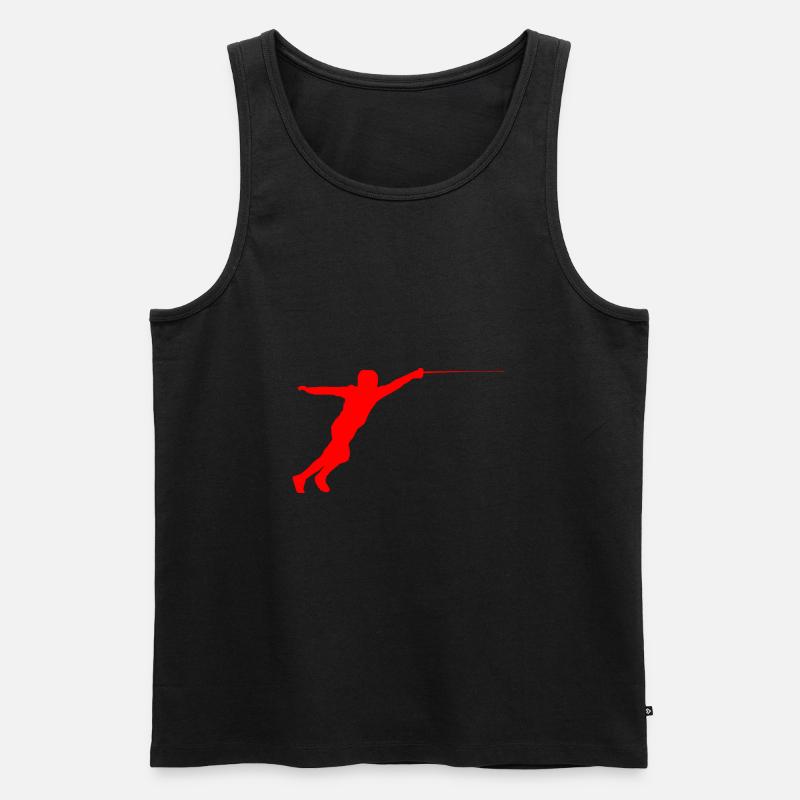 Fechten Fechter Silhouette - Männer Premium Bio Tank Top - Schwarz