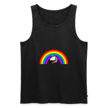 Regenbogen Einhorn - Männer Premium Bio Tank Top - Schwarz - Vorne - AI Model Male 178 light (178cm)