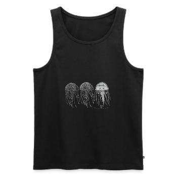 Quallen die durchsichtigen Herrscher des Meeres - Männer Premium Bio Tank Top - Schwarz - Vorne - AI Model Male 178 light (178cm)