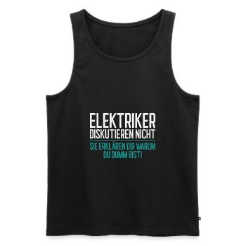 Elektriker Geschenk Elektrotechniker Spruch - Männer Premium Bio Tank Top - Schwarz - Vorne - Michal (187cm)