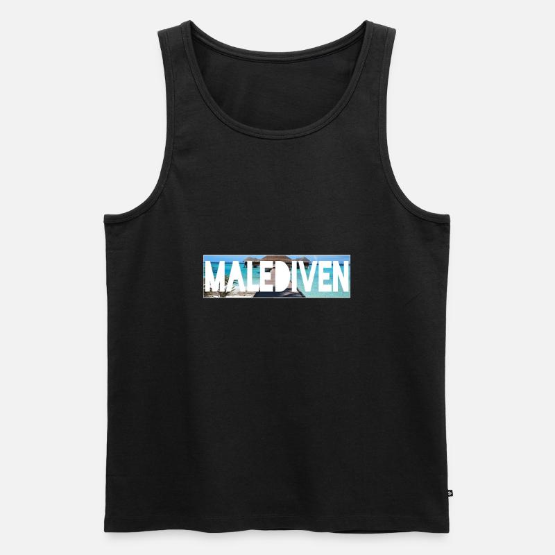 malediven - Männer Premium Bio Tank Top - Schwarz