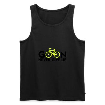 continuer ne jamais abandonner (cyclisme) penser positif - Débardeur bio Premium Homme - noir - Devant - AI Model Male 178 light (178cm)
