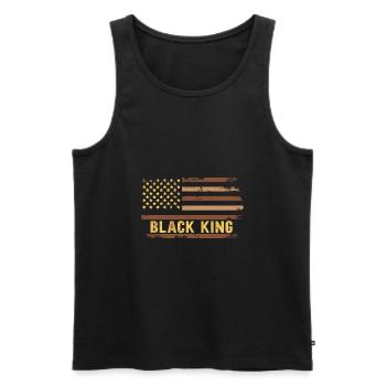 Black King - Men's Premium Organic Tank Top - black - Front - AI Model Male 178 light (178cm)