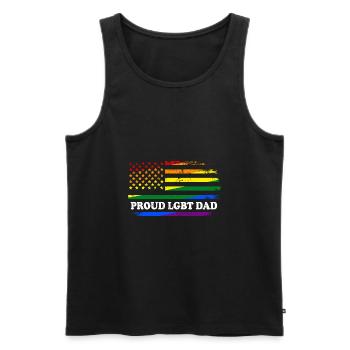 Père FIER LGBT - Débardeur bio Premium Homme - noir - Devant - Michal (187cm)