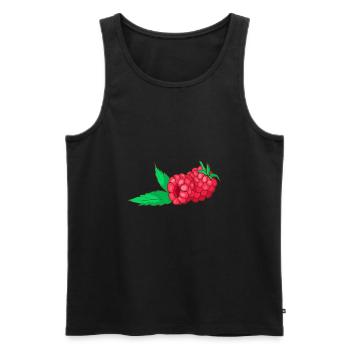 Himbeeren - Männer Premium Bio Tank Top - Schwarz - Vorne - AI Model Male 178 light (178cm)