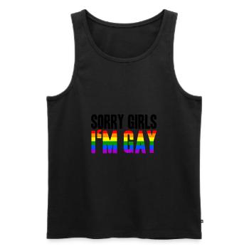Sorry Girls In Gay LGBT Gay Gift Idea Homo - Men's Premium Organic Tank Top - black - Front - Michal (187cm)