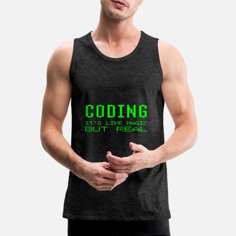 Coder c'est comme de la magie mais une vraie blague de programmation Débardeur bio Premium Homme