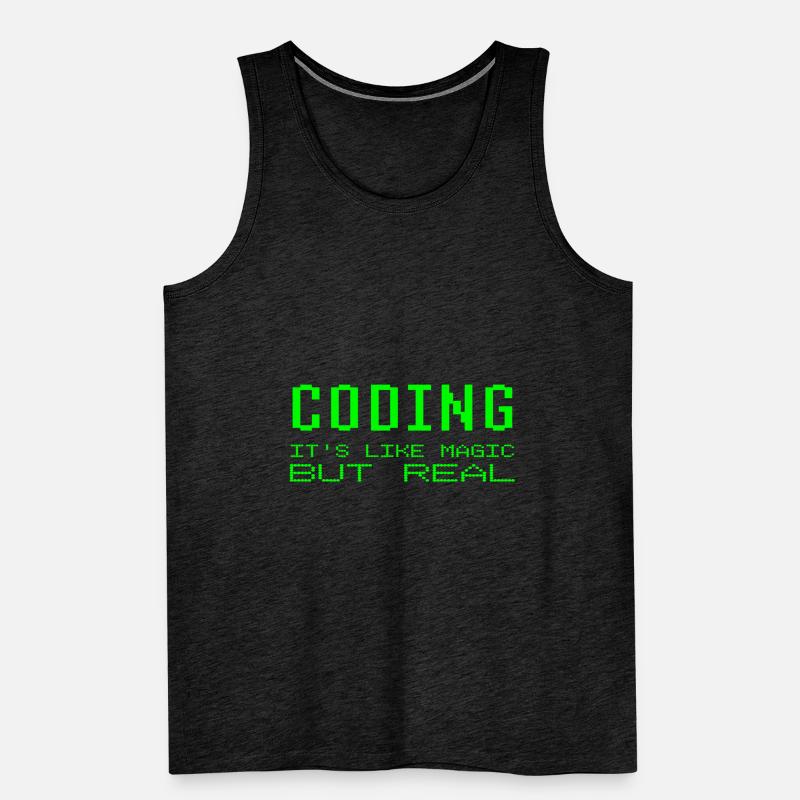 Coding It's Like Magic But Real Programming Joke Men's Premium Organic Tank Top
