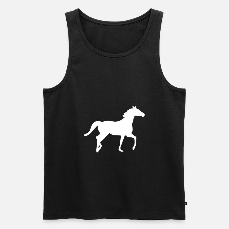 Pferde - Männer Premium Bio Tank Top - Schwarz