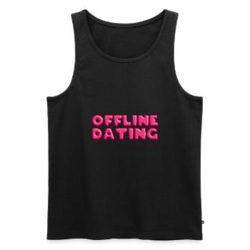 Offline, Relaxation, Getting to know each other, Offline dating - Men's Premium Organic Tank Top - black - Front - AI Model Male 178 light (178cm)