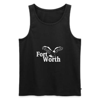 Fort Worth - Männer Premium Bio Tank Top - Schwarz - Vorne - AI Model Male 178 light (178cm)