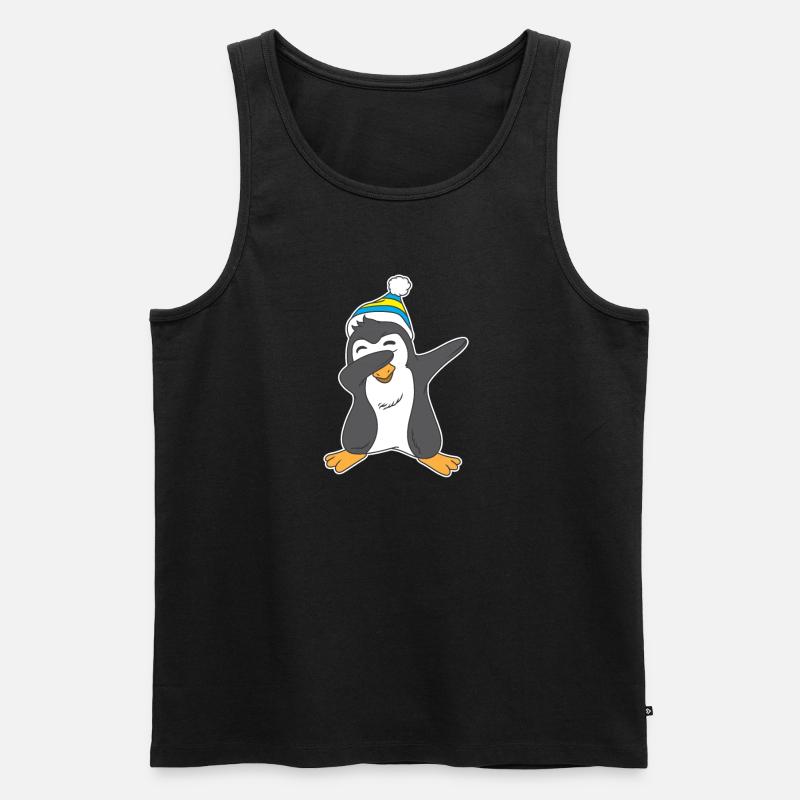 Pinguin Dab Pinguin Dabbing - Männer Premium Bio Tank Top - Schwarz