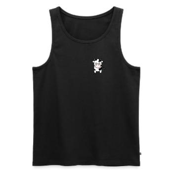 Cute Cow Minimalist Pocket Design - Men's Premium Organic Tank Top - black - Front - AI Model Male 178 light (178cm)