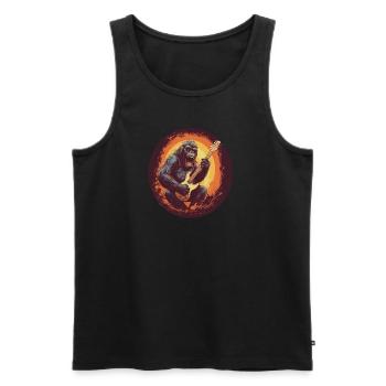 Gorilla guitariste avec guitare électrique, - Débardeur bio Premium Homme - noir - Devant - AI Model Male 178 light (178cm)