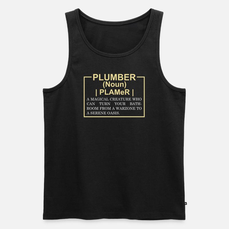 Lustiger Klempner-Wörterbucheintrag - Männer Premium Bio Tank Top - Schwarz