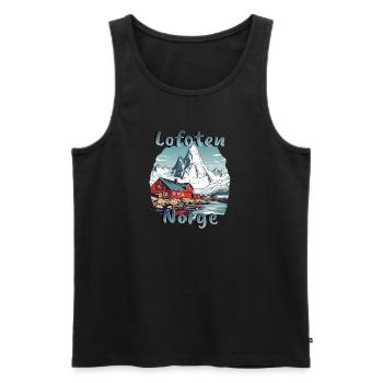 Lofoten Norway Natural Paradise - Men's Premium Organic Tank Top - black - Front - Michal (187cm)
