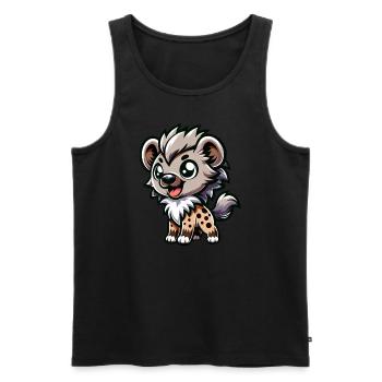 Bande dessinée de hyène mignonne et conception de dessins animés - Débardeur bio Premium Homme - noir - Devant - AI Model Male 178 light (178cm)