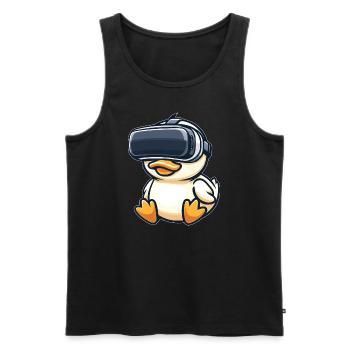 Ente Erpel VR Virtual Reality Gamer Zocker Süß - Männer Premium Bio Tank Top - Schwarz - Vorne - AI Model Male 178 light (178cm)