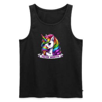 LGBTQ Pride Monat Einhorn Regenbogen Toleranz - Männer Premium Bio Tank Top - Schwarz - Vorne - Michal (187cm)