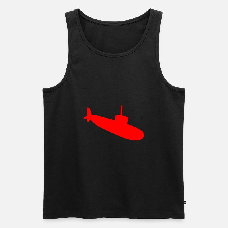 U-Boot Silhouette - Männer Premium Bio Tank Top - Schwarz