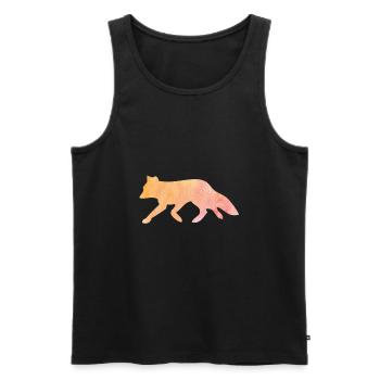 Fuchs Silhouette Wasserfarbe Geschenk T-Shirts - Männer Premium Bio Tank Top - Schwarz - Vorne - Michal (187cm)