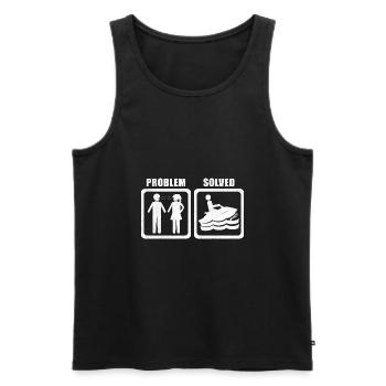 Jet Ski Shirt - problem solved - Men's Premium Organic Tank Top - black - Front - AI Model Male 178 light (178cm)