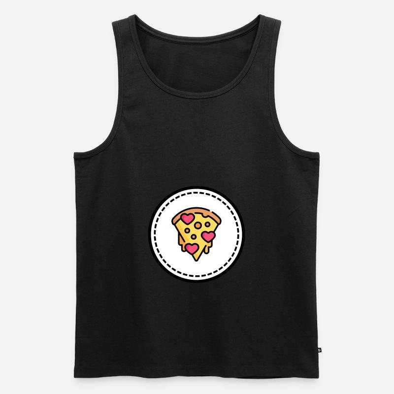 Pizza - Männer Premium Bio Tank Top - Schwarz