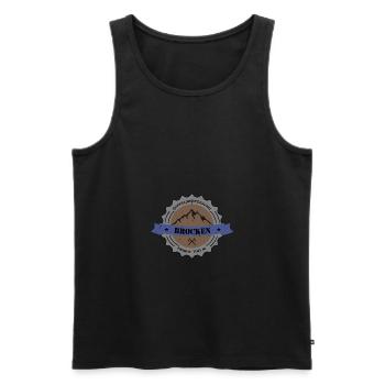 Gipfelbesteigung Brocken Height 1141 m Vintage - Männer Premium Bio Tank Top - Schwarz - Vorne - AI Model Male 178 light (178cm)