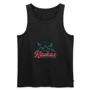 Kavkaz Caucase Tchétchénie Tchétchène Cadeau - Débardeur bio Premium Homme - noir - Devant - AI Model Male 178 light (178cm)