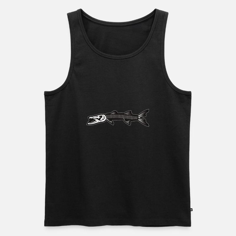 Skelett von Barracuda - Männer Premium Bio Tank Top - Schwarz