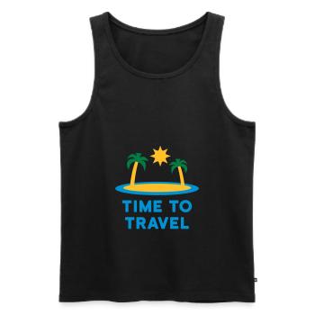 Temps de voyage (île, palmiers, soleil) - Débardeur bio Premium Homme - noir - Devant - Michal (187cm)