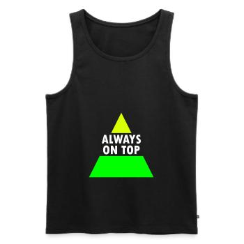 Always on top (geteiltes Dreieck) - Männer Premium Bio Tank Top - Schwarz - Vorne - Michal (187cm)