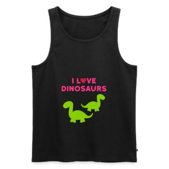 I love dinosaurs (two brontosaurs, heart) - Men's Premium Organic Tank Top - black - Front - AI Model Male 178 light (178cm)