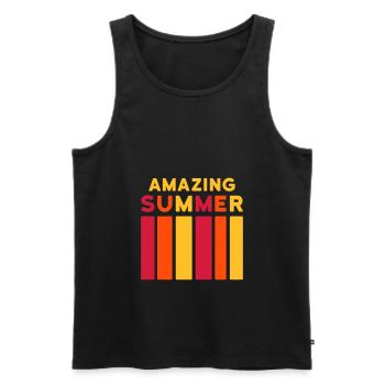 Amazing Summer (bar) - Men's Premium Organic Tank Top - black - Front - AI Model Male 178 light (178cm)