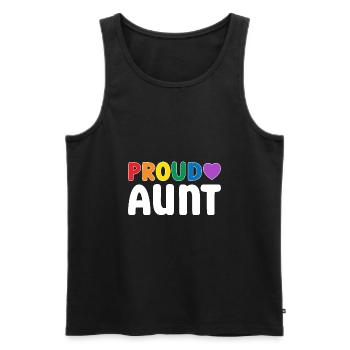 Fière tante LGBT - Débardeur bio Premium Homme - noir - Devant - Michal (187cm)